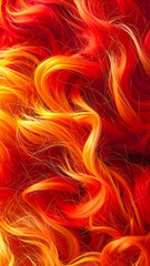 Dynamic Abstract Texture of Fiery Red, Orange, and Yellow Waves, Creating a Vibrant and Energetic Background