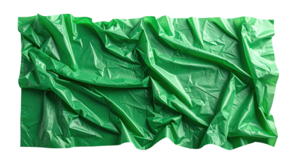 Green plastic sheet crumpled