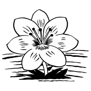 Petal Harmony: A detailed, artistic rendering of a singular, pristine flower in full bloom, its delicate petals and intricate design conveying a sense of tranquility and beauty. 