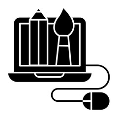 Web and Design Development or Graphics Design Glyph Icons and illustrations Pack