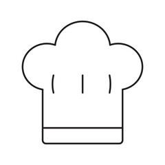 Clean and simple outline icon of a traditional chef's hat, representing the culinary profession, cooking, and kitchen environments, perfect for food-related design and branding
