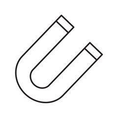 Illustration of a horseshoe magnet on a white background, simple and minimalist design