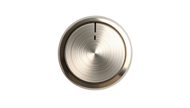 Metallic circular control knob