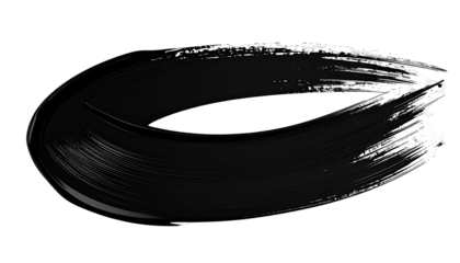 Abstract black ring with white brushstrokes