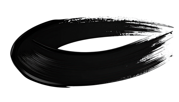 Abstract black ring with white brushstrokes