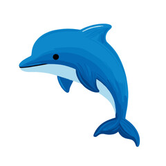 Fototapeta premium blue dolphin, cute dolphin, cartoon dolphin, whimsical dolphin, jumping dolphin, playful dolphin, baby dolphin, adorable dolphin, kawaii dolphin, little dolphin, funny dolphin, ocean animal, sea creat