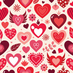 Red Heart Shapes Set – Decorative Love and Valentine Vector Collection