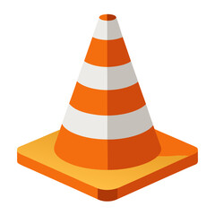 new style traffic cone vector icon on white background