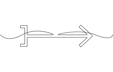 Square brackets icon line continuous drawing vector. 