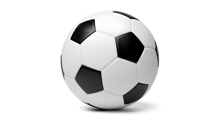 Fototapeta premium Soccer ball: A classic black and white soccer ball, a symbol of sport, recreation, and the universal love of the game.