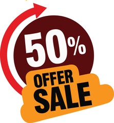 Fifty Percent Off Sale Offer.