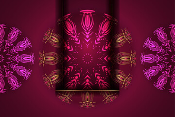 Ornamental golden crown with circular mandala patterns and symmetrical reflective design