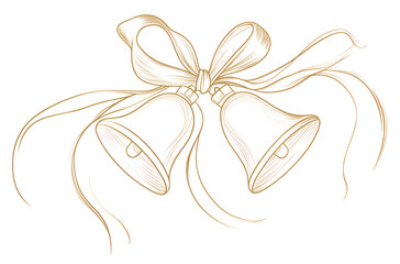 Naklejka premium PNG Christmas bells illustration drawing elegant.