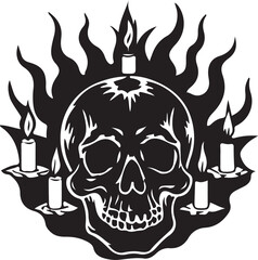 skull in flames