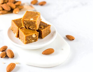 Sweet almond squares on a plate