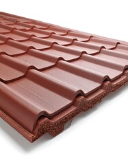 Red corrugated roofing panel
