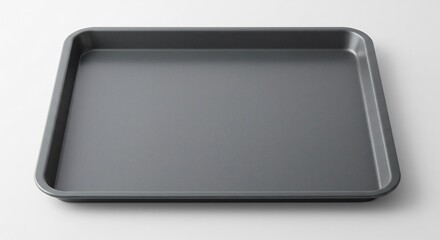 Bandeja horno gris oscuro limpia luz suave perfecta reposteria. AI Generated