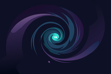 Dark Vortex Spiral with Glowing Energy Core