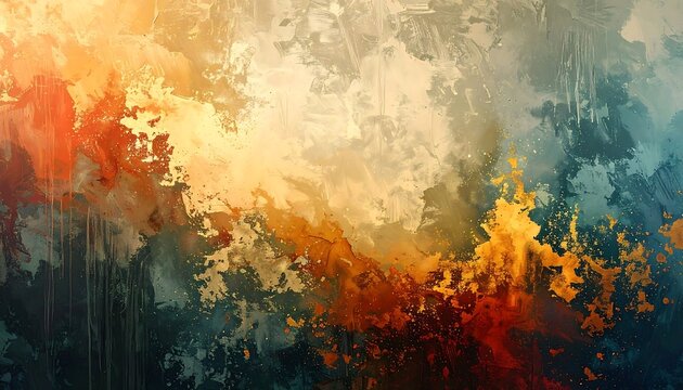 Abstract painting with vibrant colors and texture - Powered by Adobe