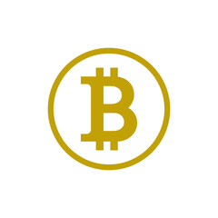 Bitcoin sign icon. Cryptocurrency symbol. Flat Vector illustration.