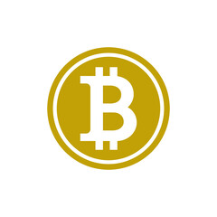 Bitcoin sign icon. Cryptocurrency symbol. Flat Vector illustration.
