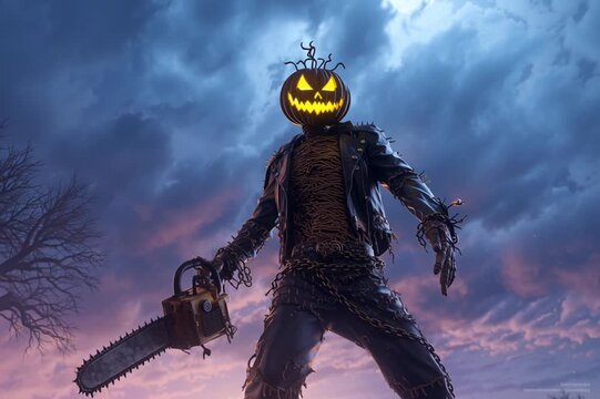 scary halloween character, AI generated video