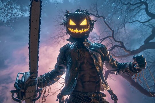 scary halloween character, AI generated video