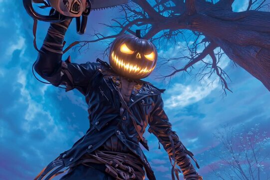 scary halloween character, AI generated video