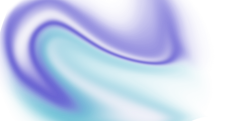 Abstract glowing curved gradient wave shape in blue cyan tones with smooth decorative design transparent background