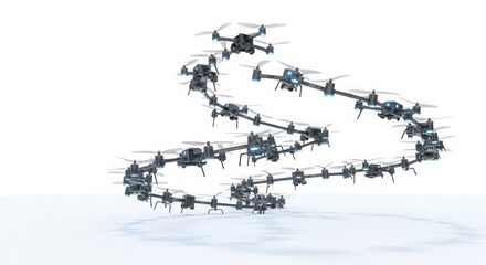 Abstract digital art ui ux design concept featuring a flowing black wireframe or circuitry pattern against a clean white surface isolated on white background