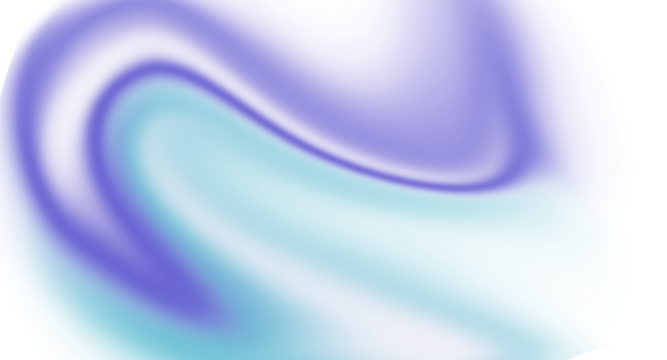 Abstract glowing curved gradient wave shape in blue cyan tones with smooth decorative design transparent background