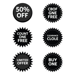 Fototapeta premium Special offer sale sticker collection with discount tags and clearance badges illustration