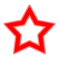 Obraz premium Red Star Outline Icon with Bold Shape on White Background | red star on white background | transparent background