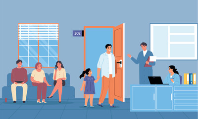 Clinic Waiting Room with Doct...