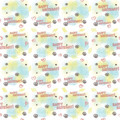 Birthday wrap paper cartoon style