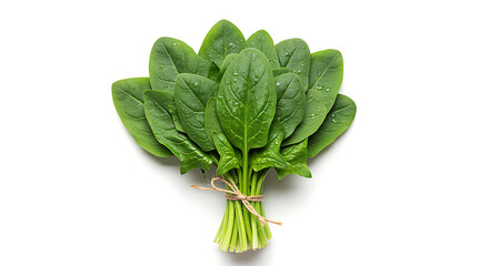 Fototapeta premium Bunch of fresh green spinach leaves tied with twine