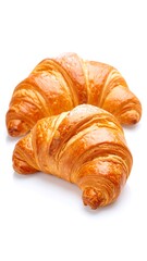 Two golden croissants