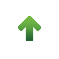 Green up arrow isolated on transparent background symbolizing growth and progress