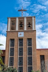 Badalona, Spain- March 19, 2023. Parroquia de la Mare de Déu de la Salut is a catholic parish church in the La Salut neighbourhood of Badalona, spain. it was canonically erected on 7 September 1954.