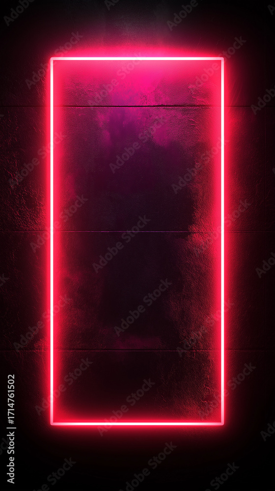 Poster an abstract background with brightly colored neon frame.