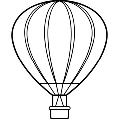 Fototapeta premium Outline Drawing of a Hot Air Balloon, Minimalist Travel Vector, Air Balloon Illustration, Stylish Adventure Design