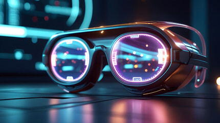 close up of a modern smart AR glasses