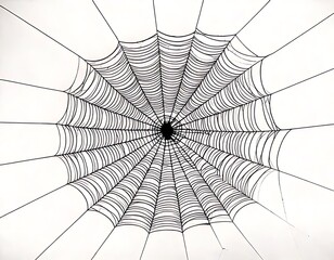 Obraz premium A spiderweb against a white background