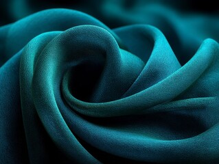 Elegant Teal Fabric Texture with Soft Flowing Movement Design