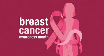 Pink Breast Cancer Awareness Month Graphic with Solidarity Symbol