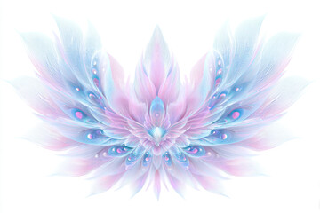 Obraz premium Abstract fractal artwork of angelic flames, featuring gentle luminescence and flowing shapes.