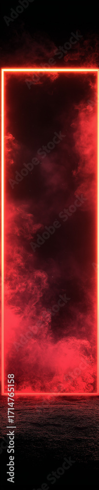 Poster an abstract background with brightly colored neon frame.
