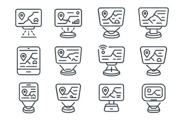 Device futuristic vector projection icons holographic interactive travel mobile icon portable connected