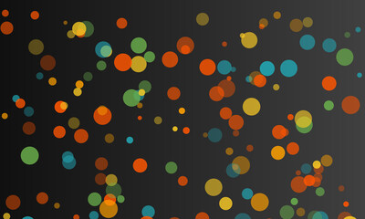Scattered Colorful Bokeh Circles on Dark Gray Gradient