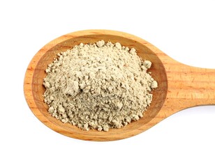 Powder in wooden spoon